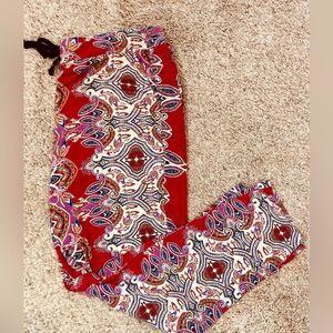 Soma Red Paisley pj bottoms w/ drawstring waist and pockets